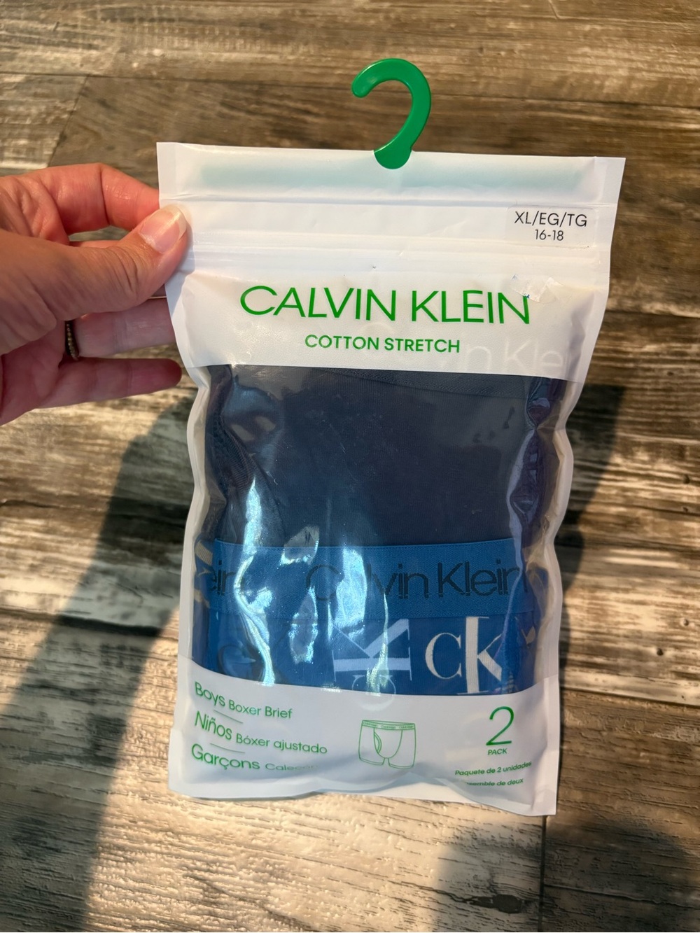 Calvin Klein Boys Navy Blue Cotton Stretch Boxer Briefs - 2 Pack